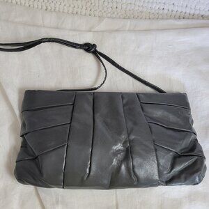 Vintage Dover Clutch Handbag Purse Crossbody Gray Looks unused pleats Y2K EUC